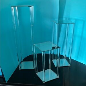 Modern Silver Pedestal Set